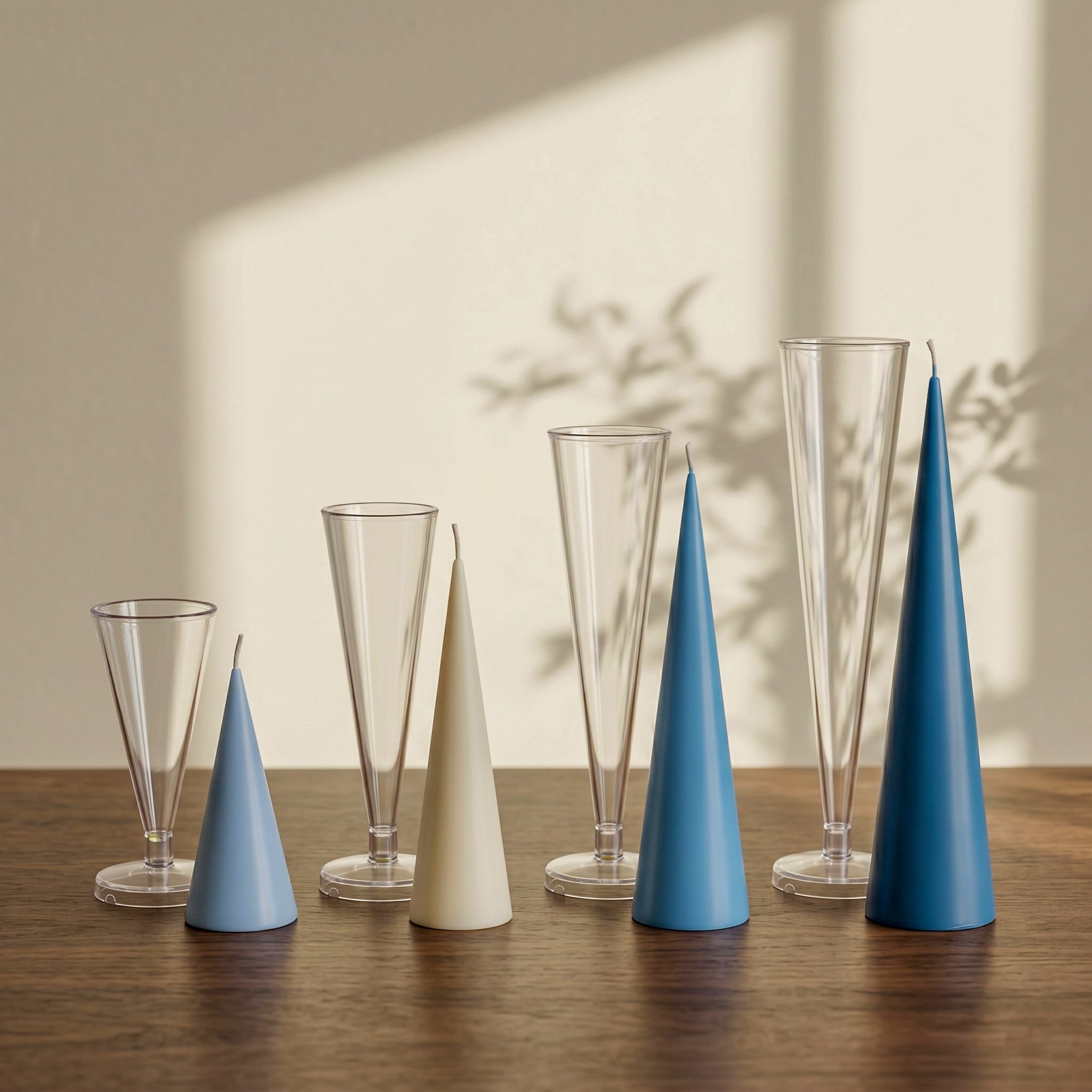 Conical Candle Molds & Finished Candles Display - Boowan Nicole