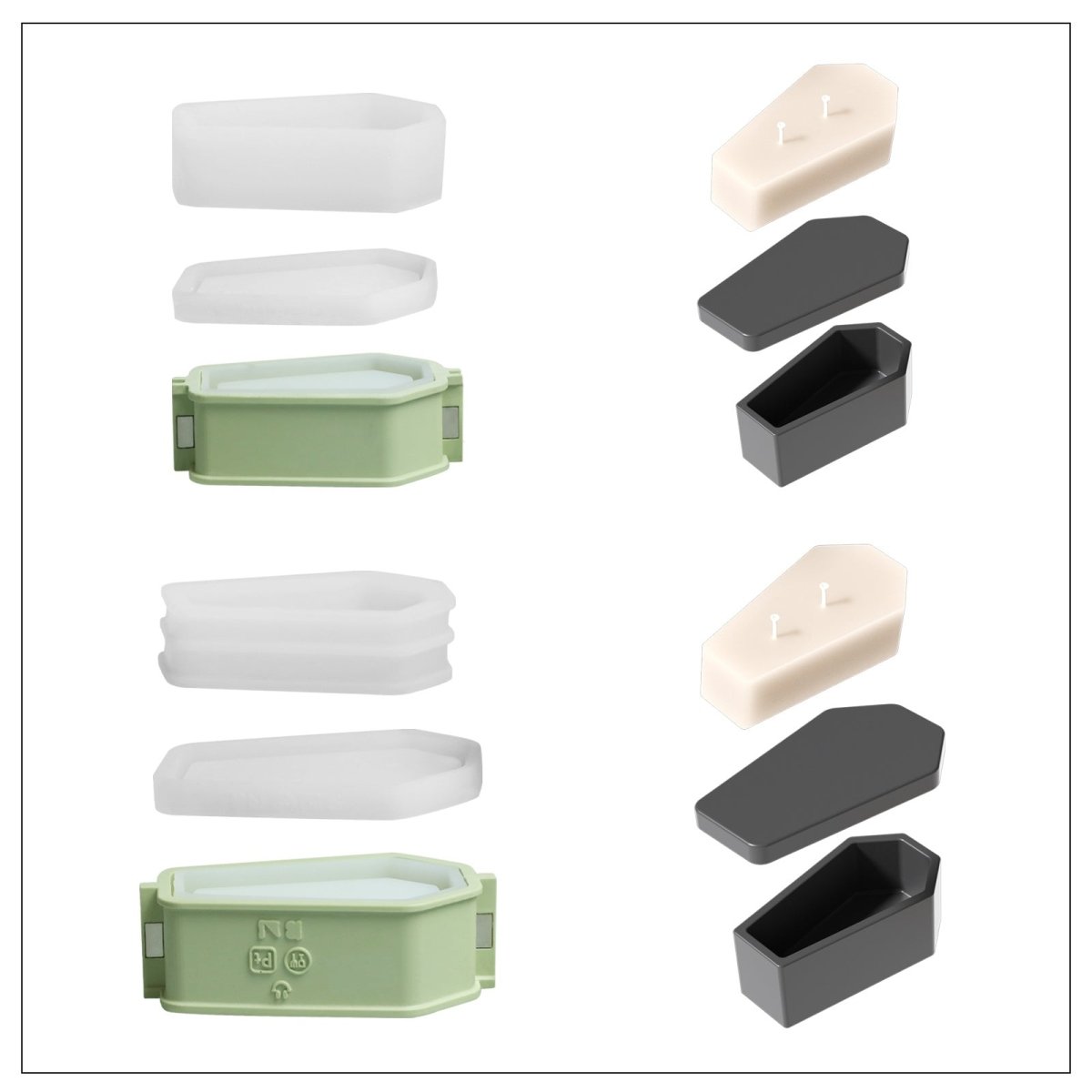 Buy 4oz & 7oz Candle Jar with Refill Silicone Mold