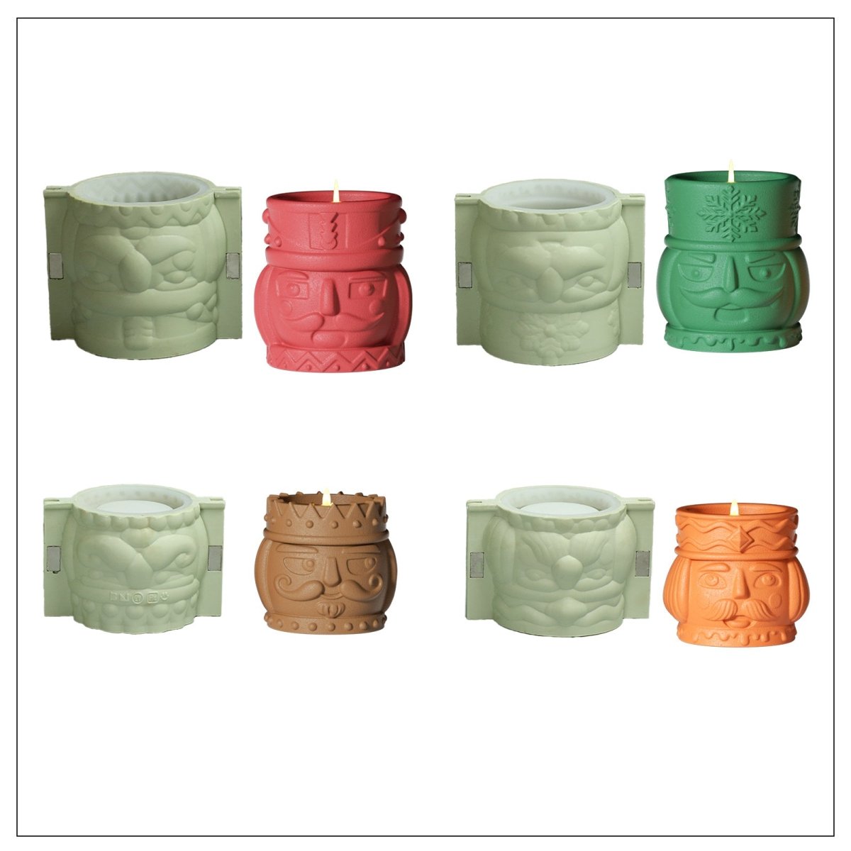 Nutcracker Kingdom Candle Jar Silicone Mold CollectionCandle Jar MoldSH1257-1258-1259-1260