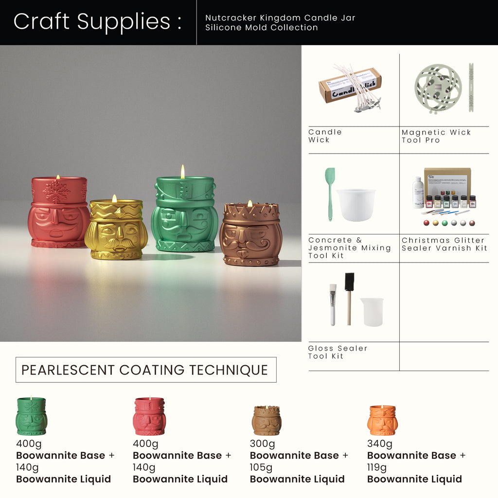 Craft Supplies ：Candle Wick & Mixing Tool Kit & Brush on Tool & Christmas Glitter Sealer Varnish Kit & Magnetic Wick Tool Pro - Boowan Nicole