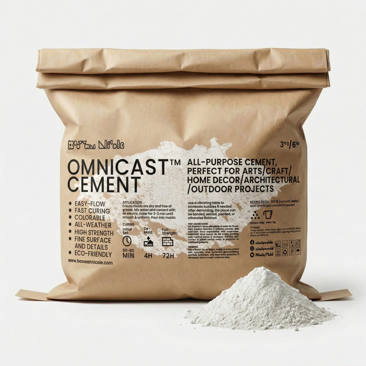 OmniCast™ Cement 3KG - Concrete Making Kit - Boowan Nicole