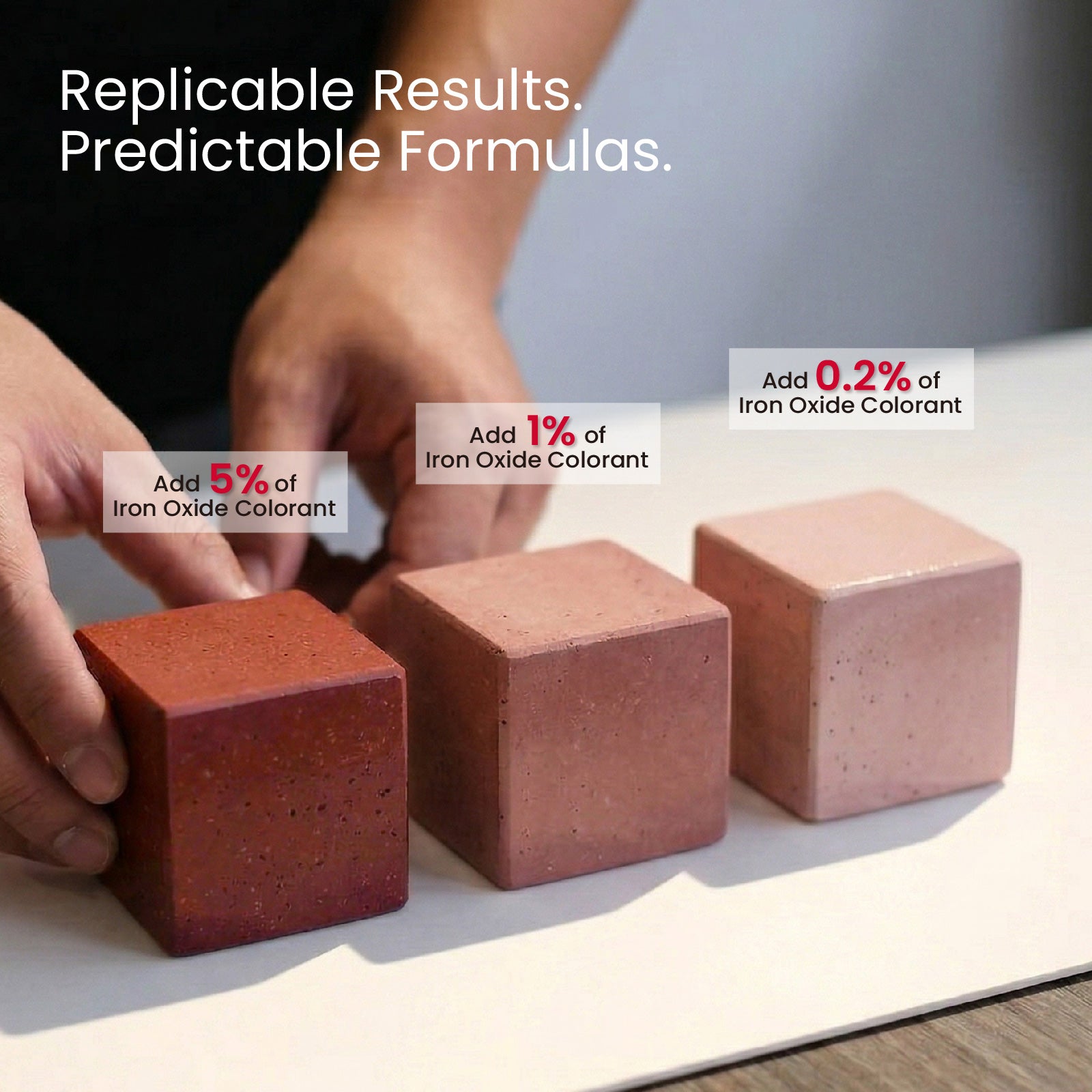 Red Iron Oxide Colorant Dosage & Color Gradient Demo - Boowan Nicole