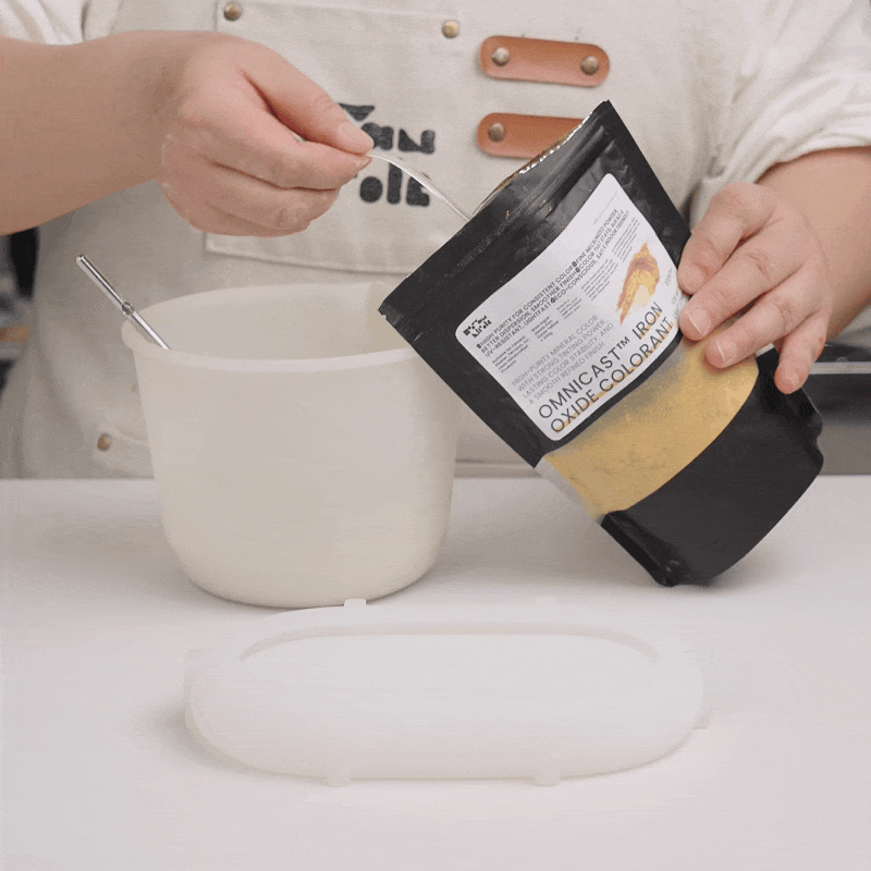 Process Display of Making Trays with Omnicast Iron Oxide Colorant - Boowan Nicole