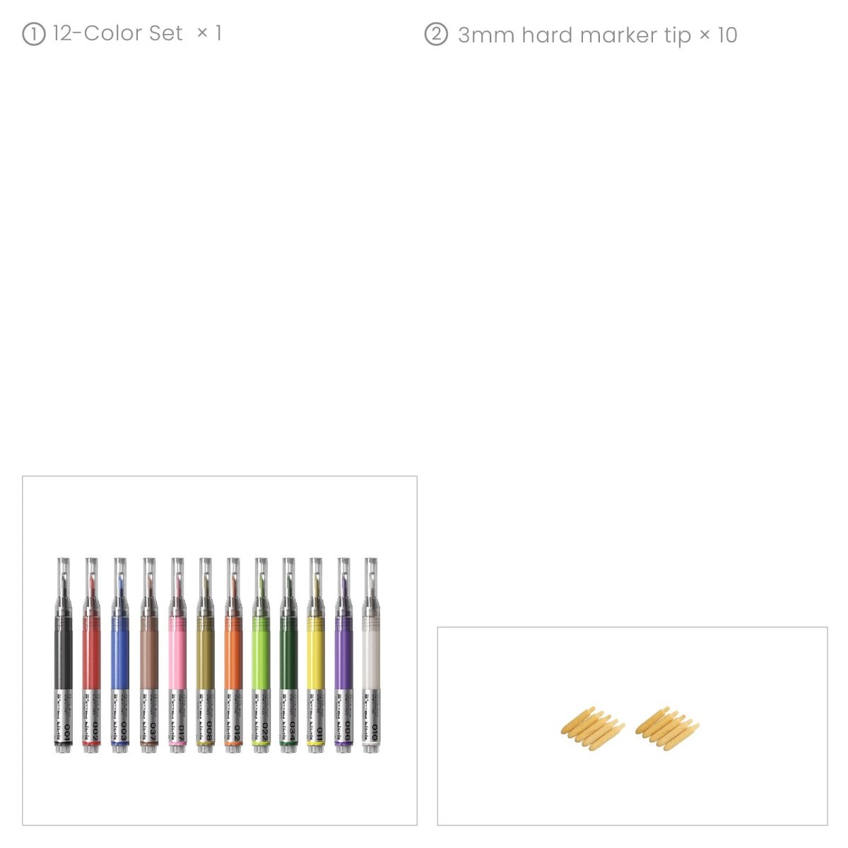 Acrylic Marker Set – 12 Rainbow ColorsA0625
