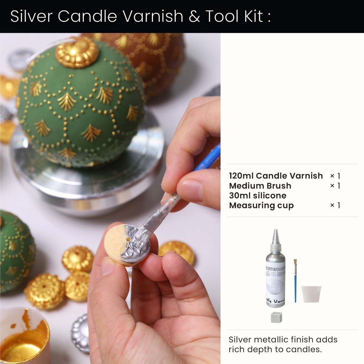 Ornate Lace Christmas Bauble Candle Silicone Mold3D Candle MoldST-38