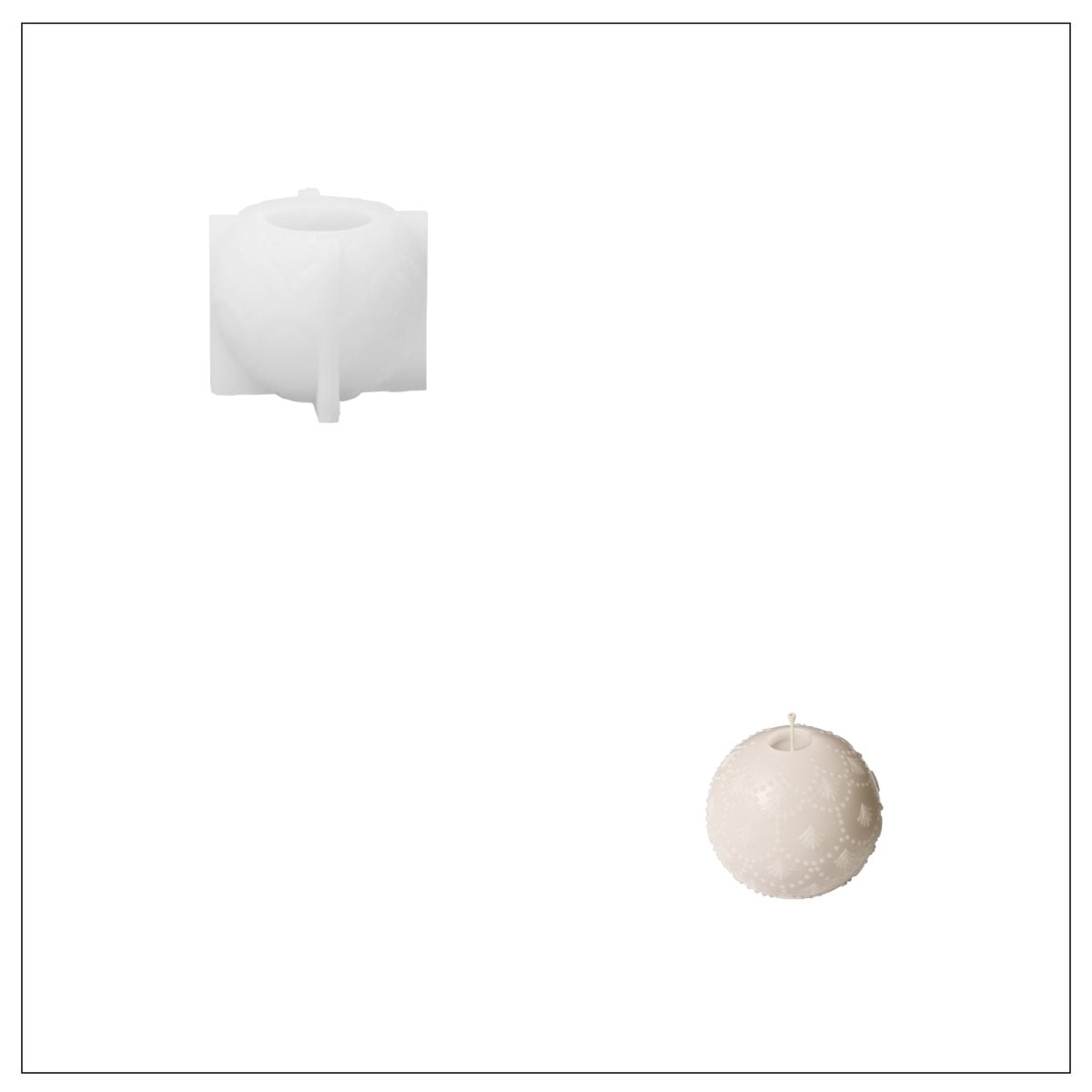 Ornate Lace Christmas Bauble Candle Silicone Mold3D Candle MoldLZ0945