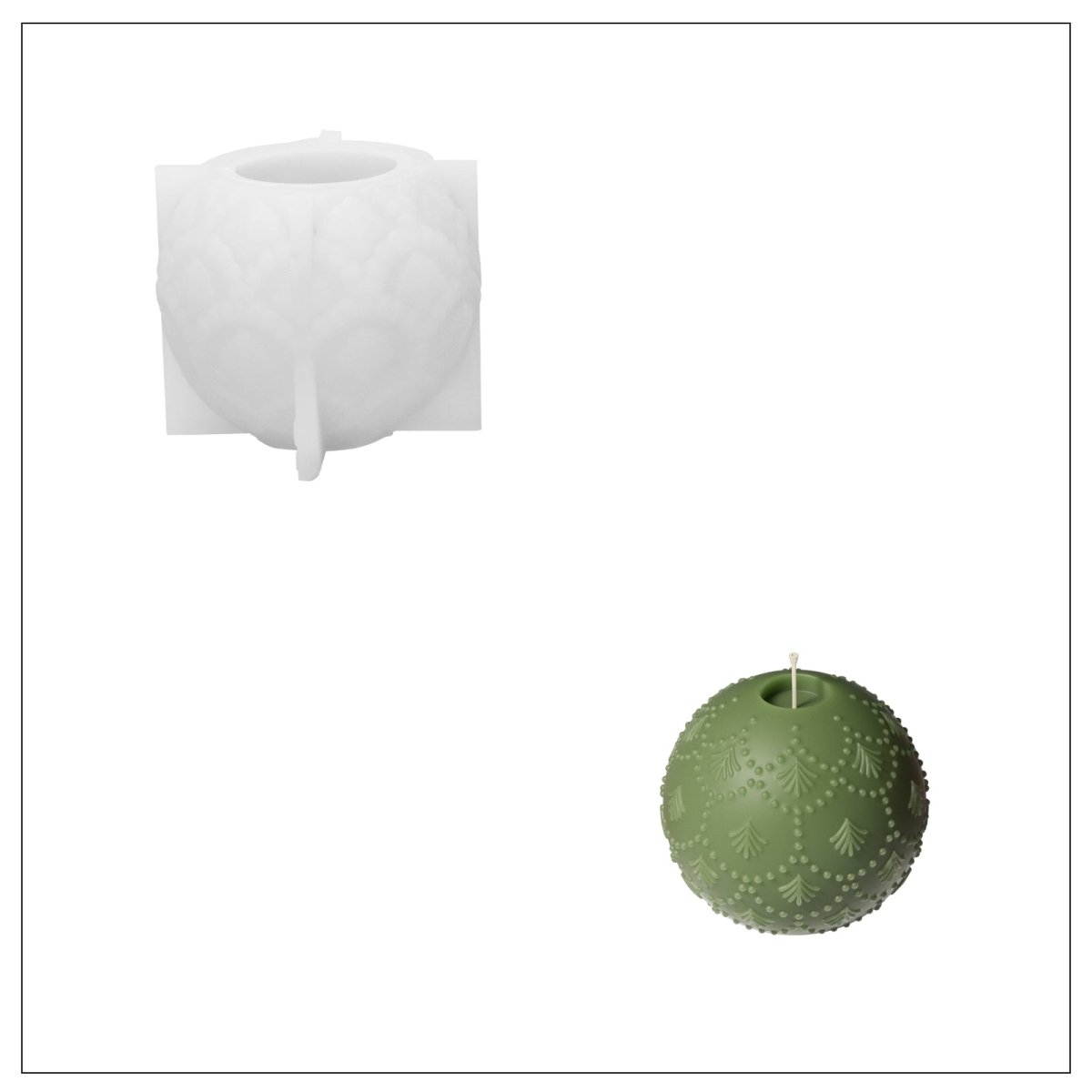 Ornate Lace Christmas Bauble Candle Silicone Mold3D Candle MoldLZ0931