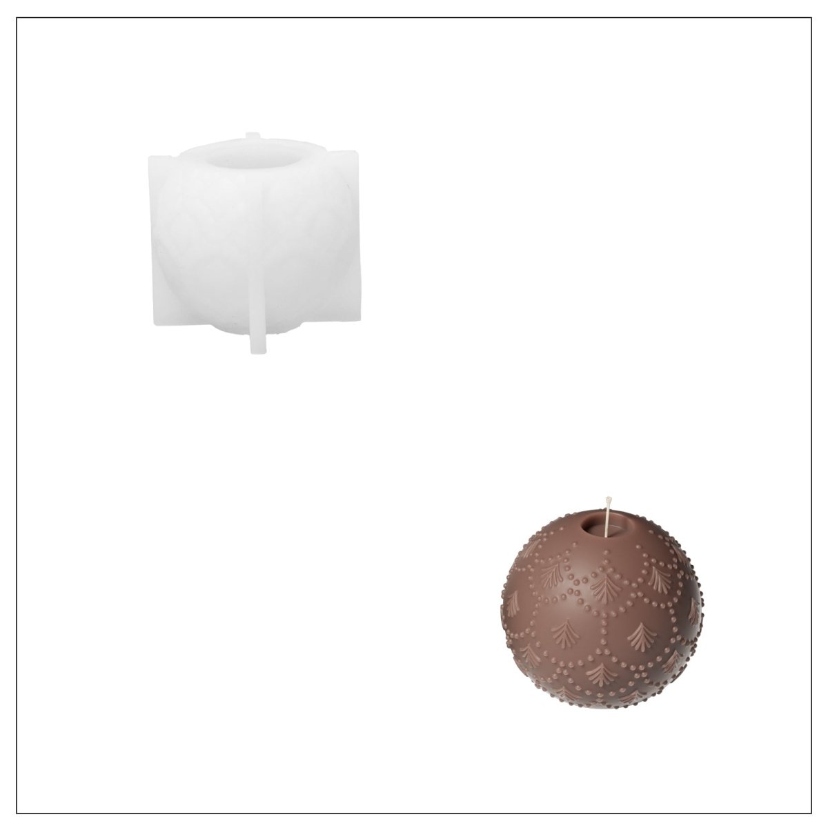 Ornate Lace Christmas Bauble Candle Silicone Mold3D Candle MoldLZ0938