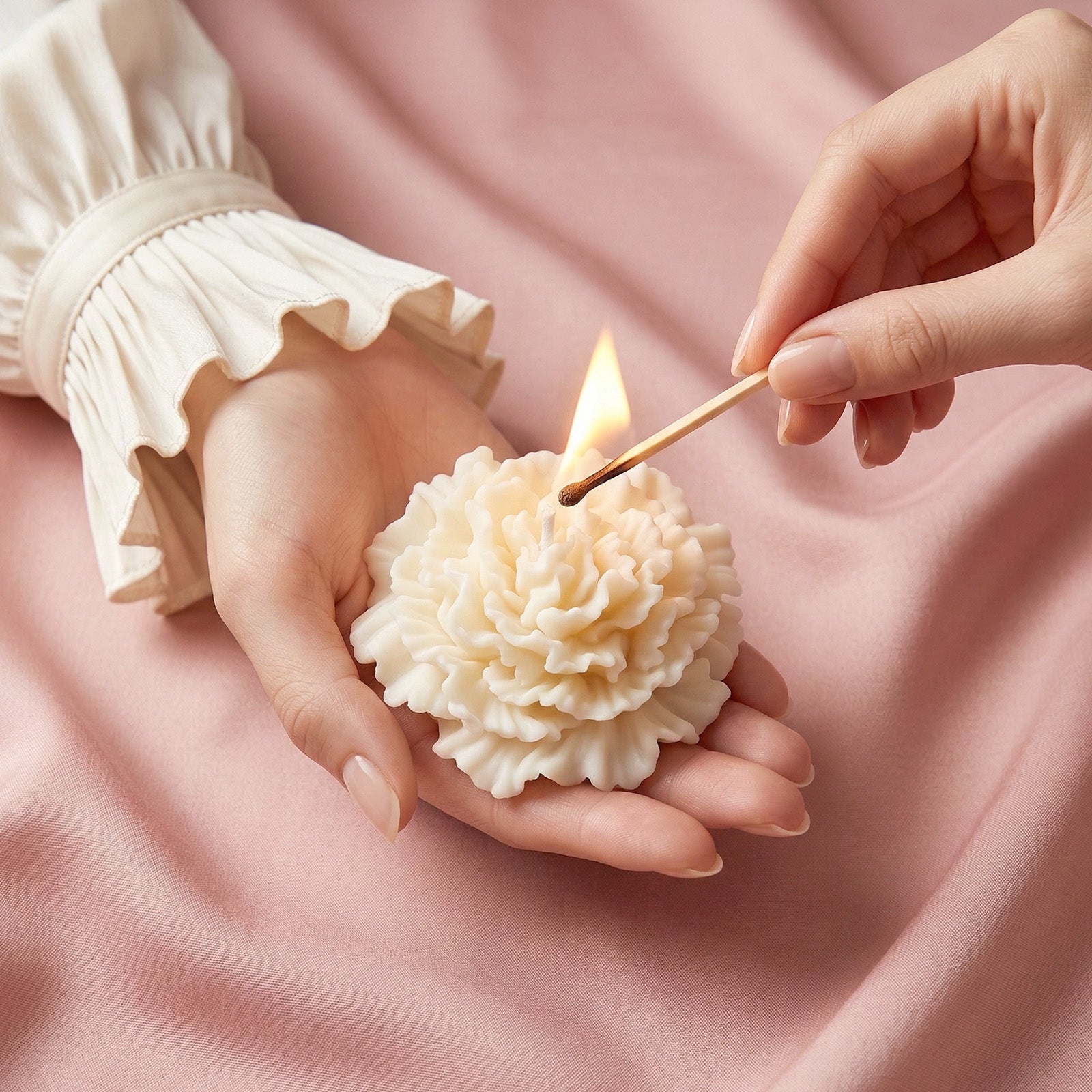 Petal Whisper Carnation Candle Silicone Mold