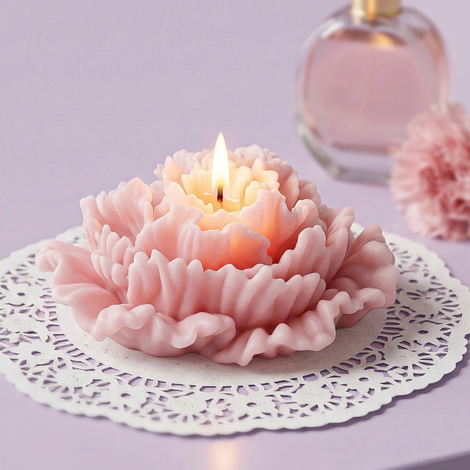 Petal Whisper Carnation Candle Silicone Mold