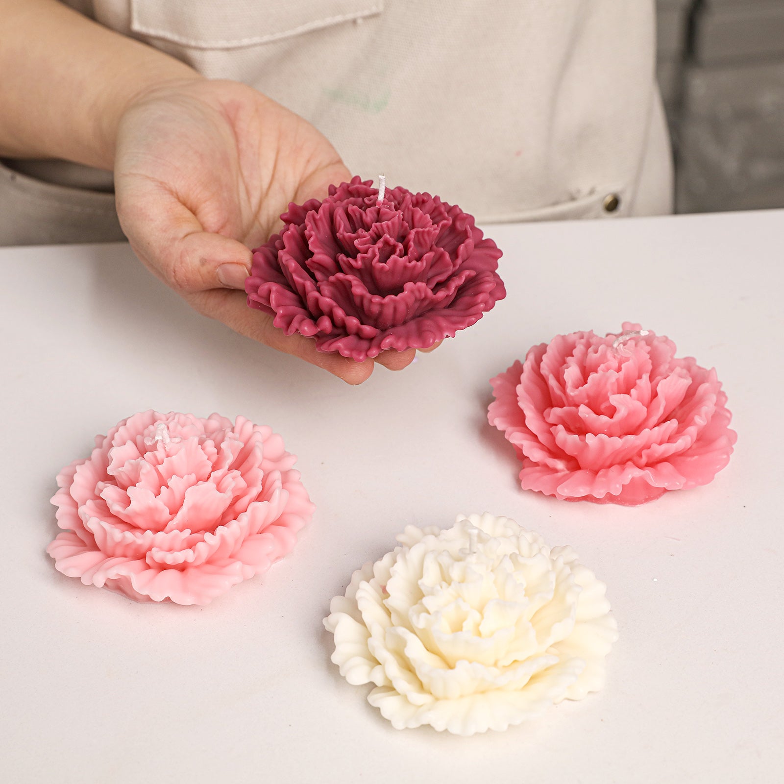 Petal Whisper Carnation Candle Silicone Mold