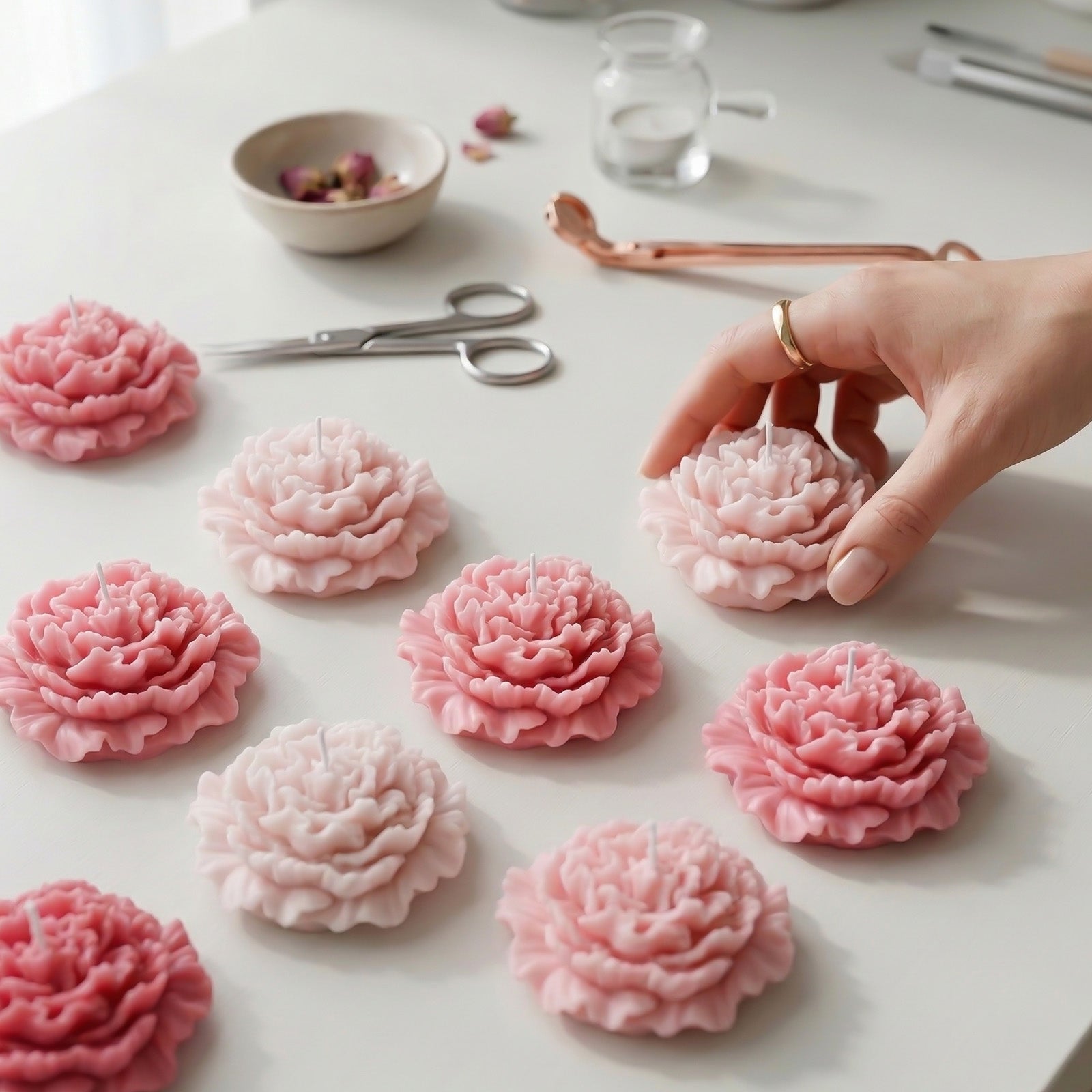 Petal Whisper Carnation Candle Silicone Mold