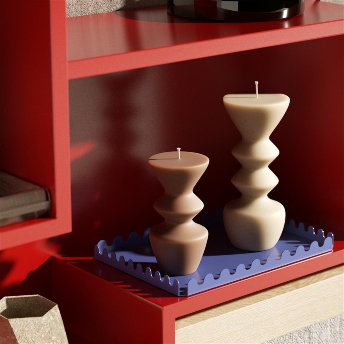 Geometric Hourglass Pillar Candle Silicone Mold3D Candle MoldLZ0720