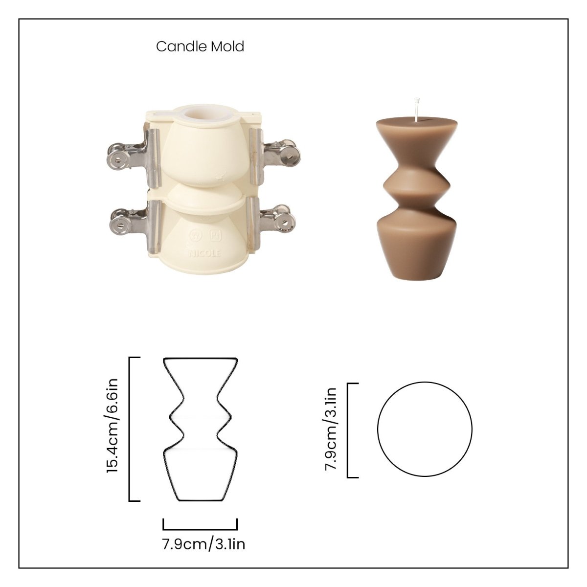 Geometric Hourglass Pillar Candle Silicone Mold3D Candle MoldLZ0720