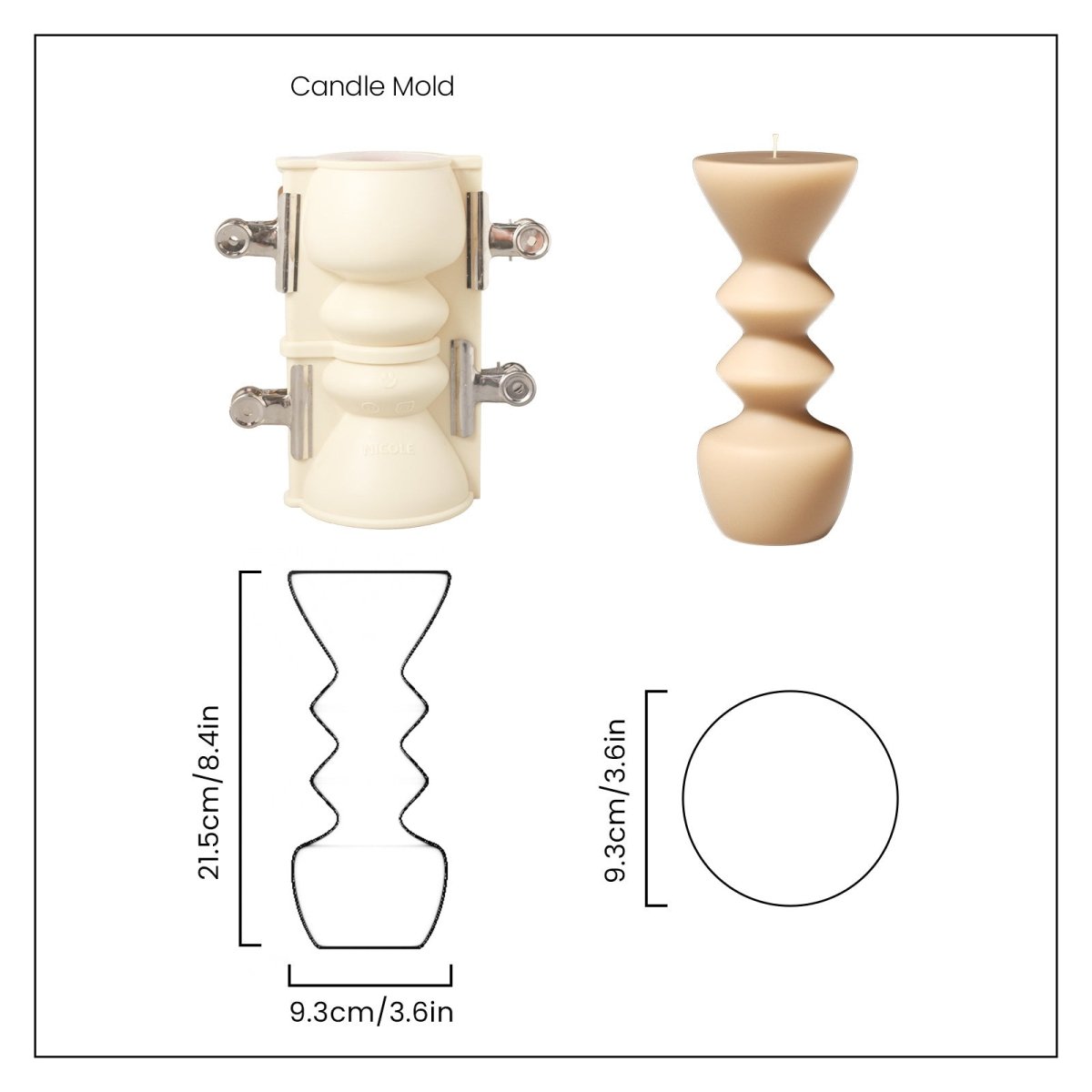 Geometric Hourglass Pillar Candle Silicone Mold3D Candle MoldLZ0721