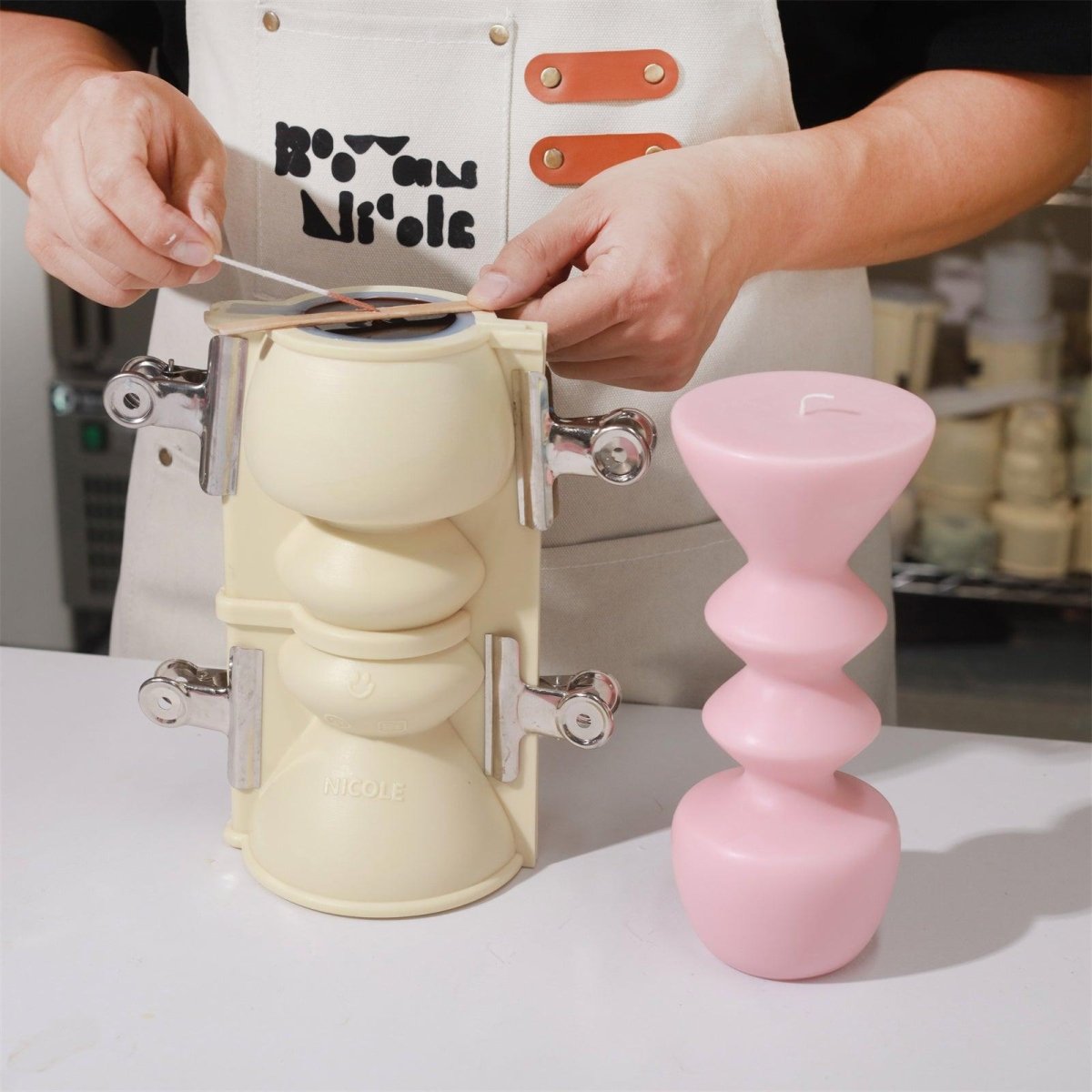 Geometric Hourglass Pillar Candle Silicone Mold3D Candle MoldLZ0720