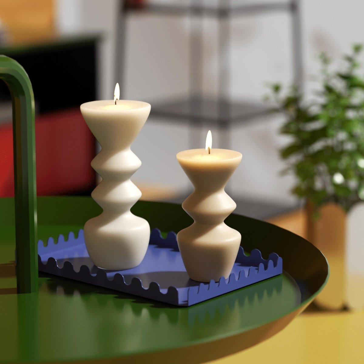 Geometric Hourglass Pillar Candle Silicone Mold3D Candle MoldLZ0720
