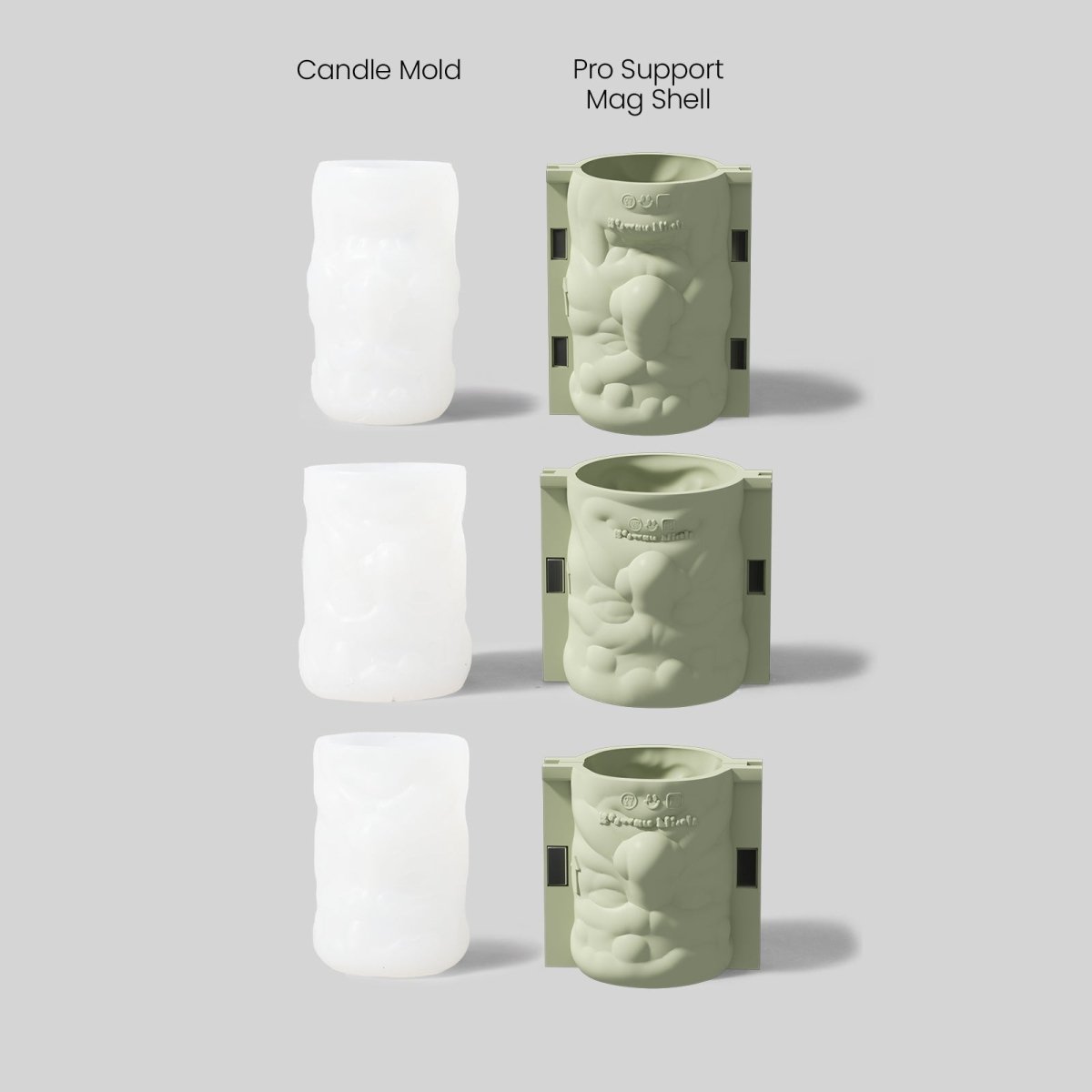 Double - sided Scary Ghost Face Pillar Candle Silicone Mold Collection for Halloween3D Candle MoldLZ0724