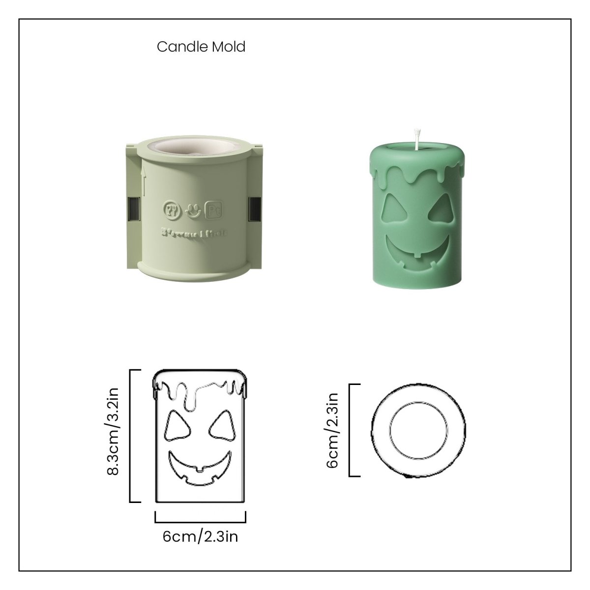 Scary Pumpkin Ghost Face Pillar Candle Silicone Mold Collection for Halloween3D Candle MoldLZ0736