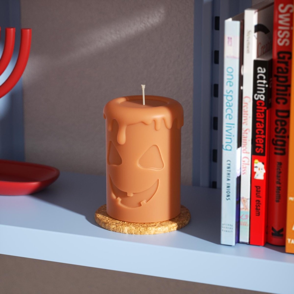 Short Scary Pumpkin Ghost Face Pillar Candle Silicone Mold for Halloween3D Candle MoldLZ0736