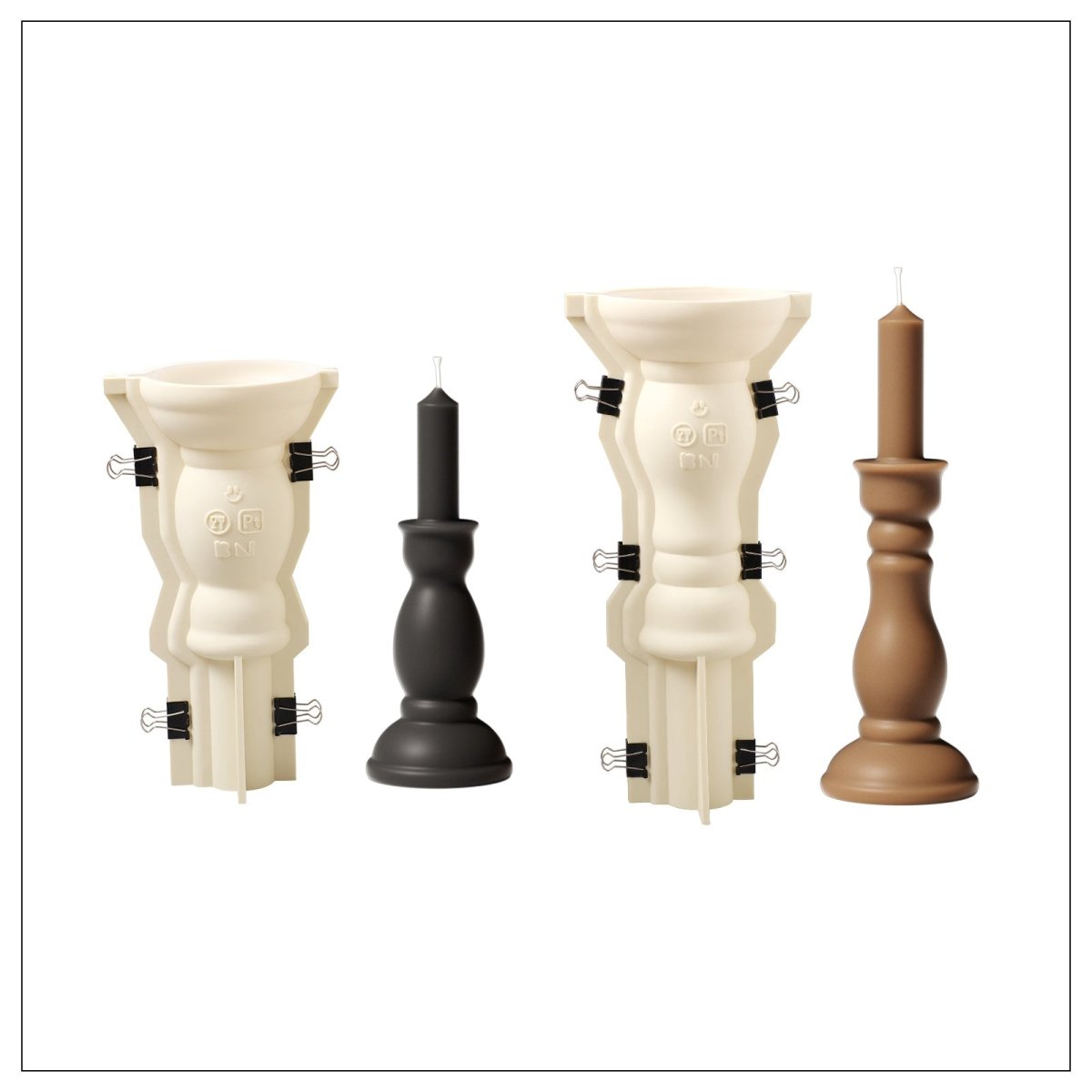 Sculpted Serenity Pillar Candle Silicone Mold3D Candle MoldLZ0850+0851