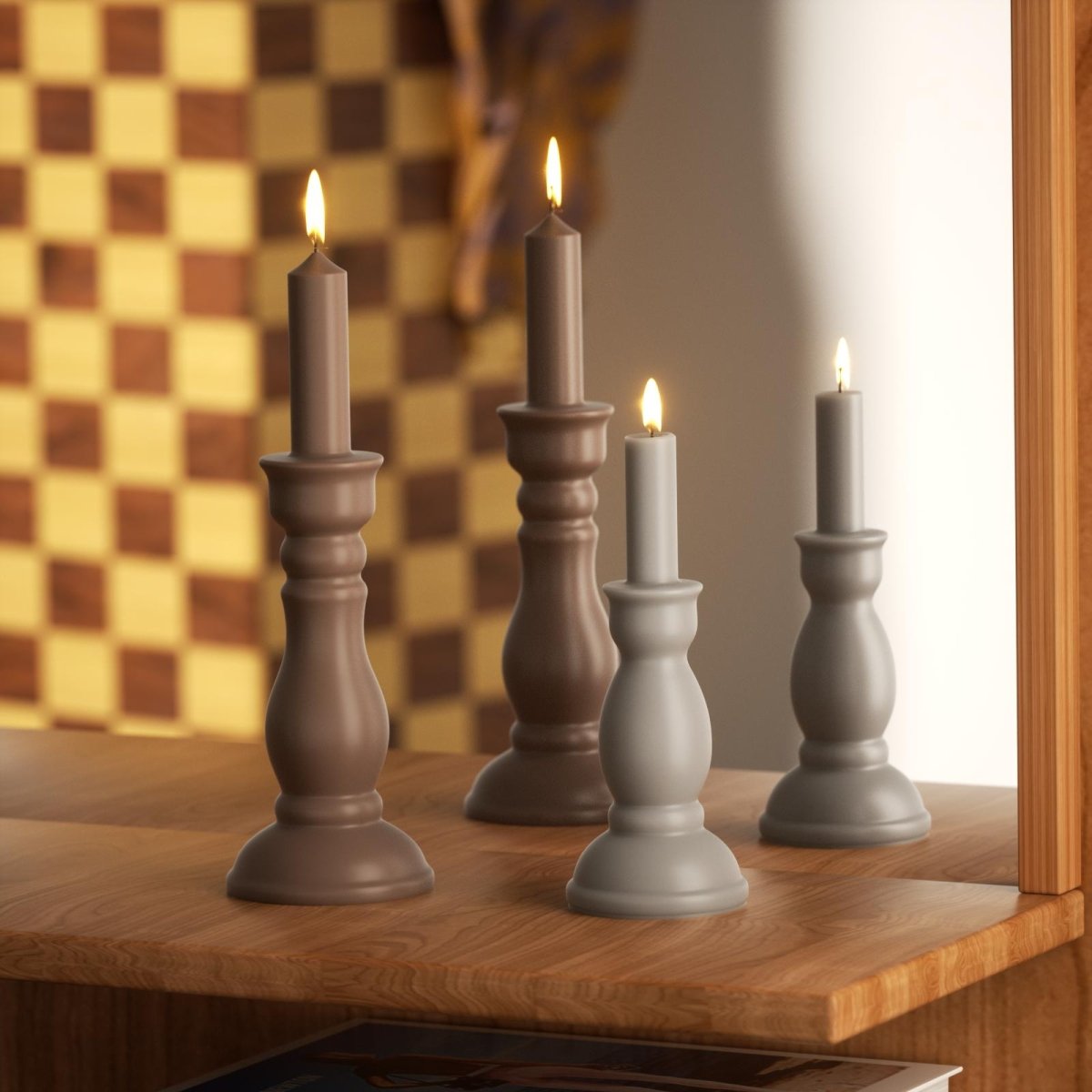 Sculpted Serenity Pillar Candle Silicone Mold3D Candle MoldLZ0851