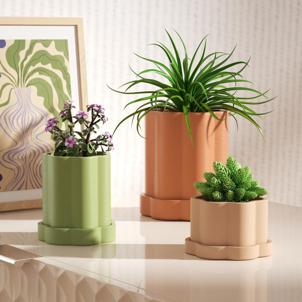 Floral Column Plant Pot Silicone MoldPlant Pot MoldSH1085-1-2