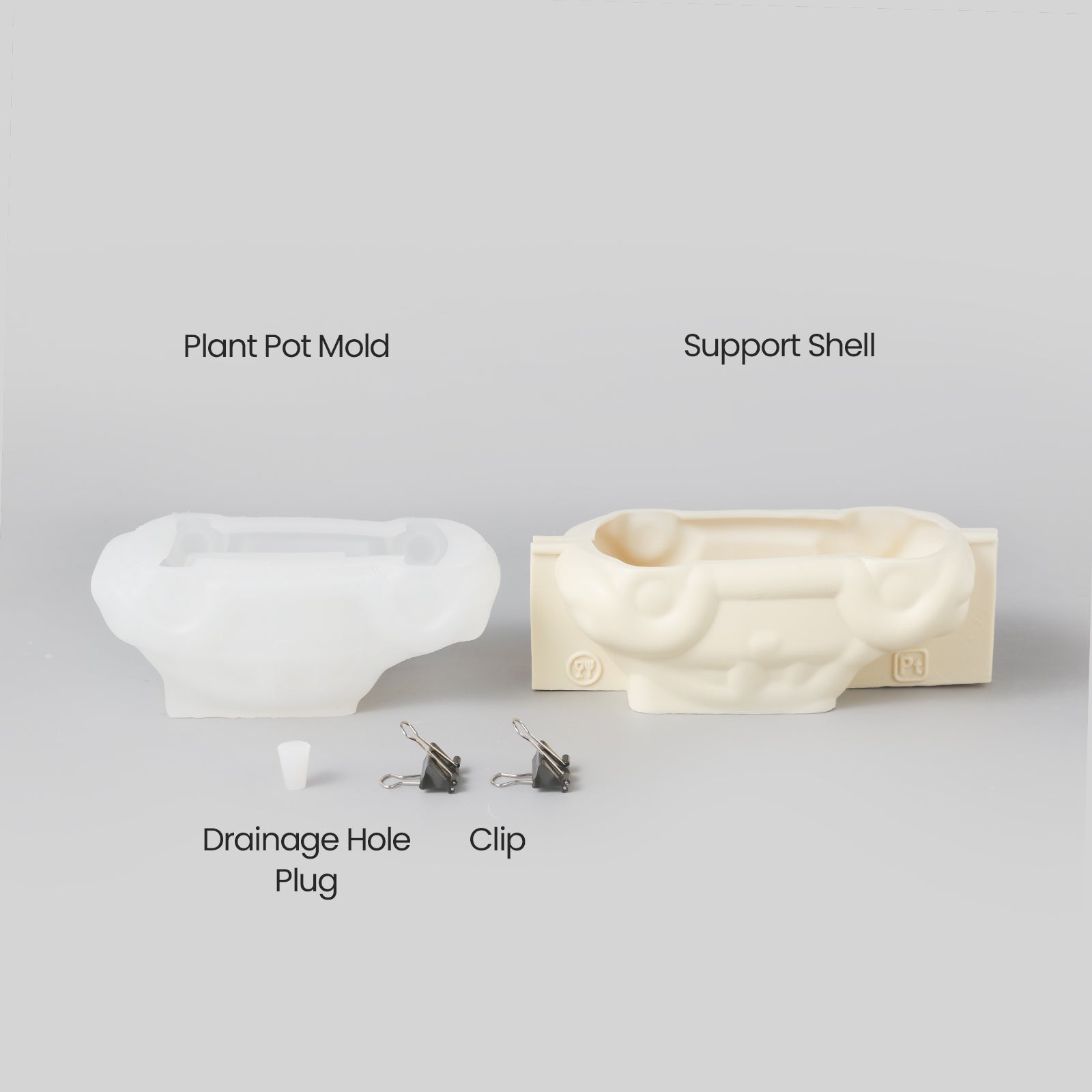 Displaying the silicone mold set for making car-shaped plant pots.