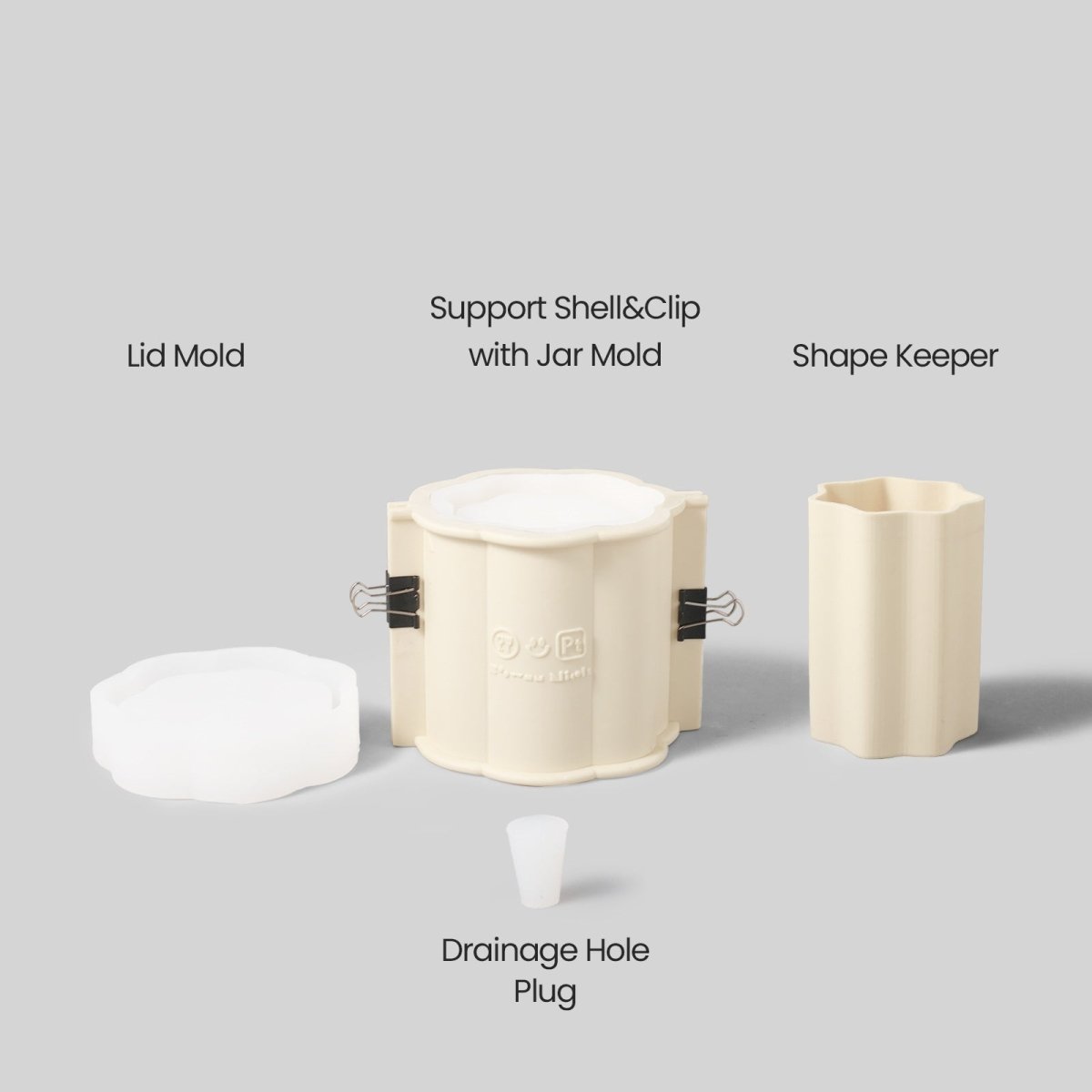 Medium Floral Column Plant Pot Silicone MoldConcrete MoldsSH1079-1-2