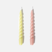 PLAY Spiral Taper Candle - Set of 2 - Pastel Pink & Lemon YellowCandleC0284-3