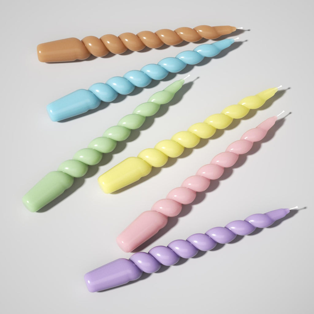 A variety of shapes and colors of twisted candles for you to choose from-Boowan Nicole