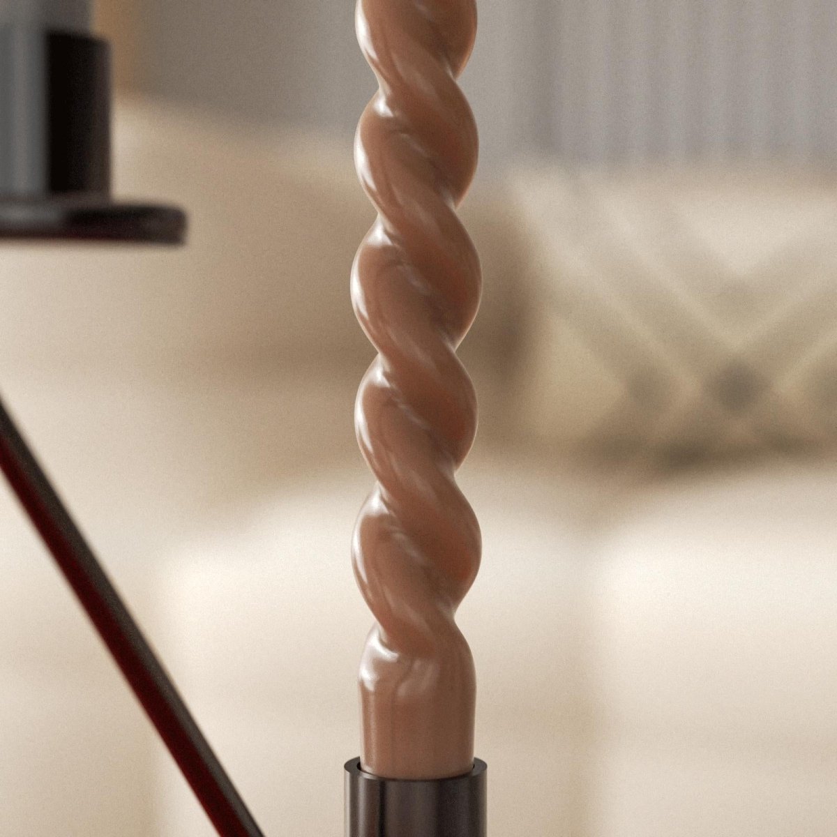 PLAY Spiral Taper Candle - Set of 4 - Clay Brown & Midnight Ebony Black & Pebble Grey & Moss GreenCandleC0288-[7]