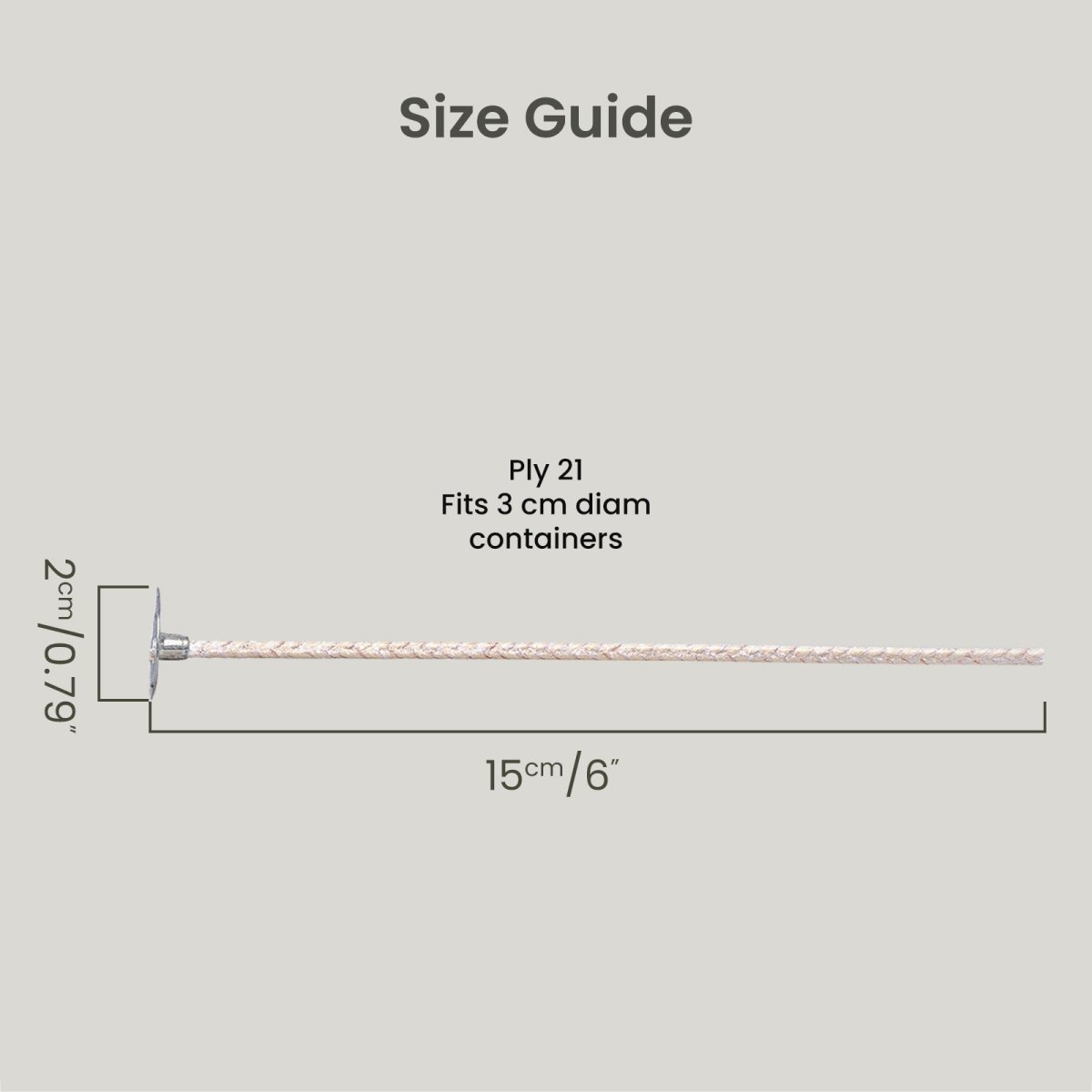 21 Ply ECO Premium Candle Wick Pretabbed & Pre - WaxedCandle WickA0415