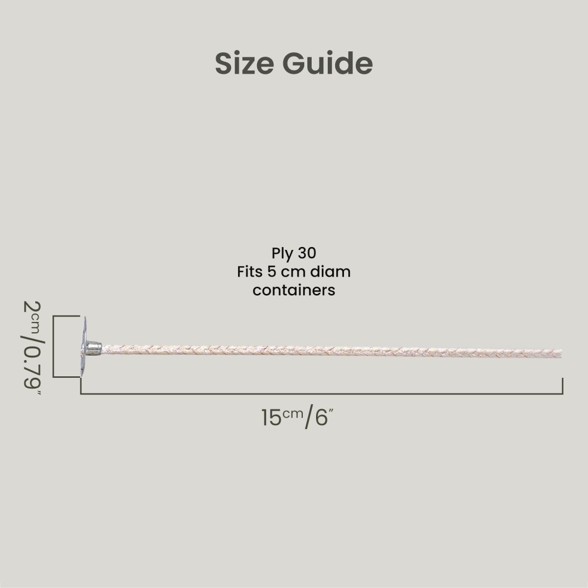 30 Ply Eco Candle Wick Pretabbed & Pre - WaxedCandle WickA0421