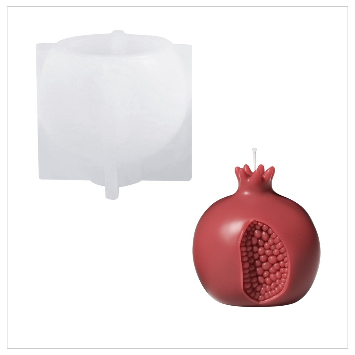 Buy Large Heart of Garnet Pomegranate Candle Silicone Mold 