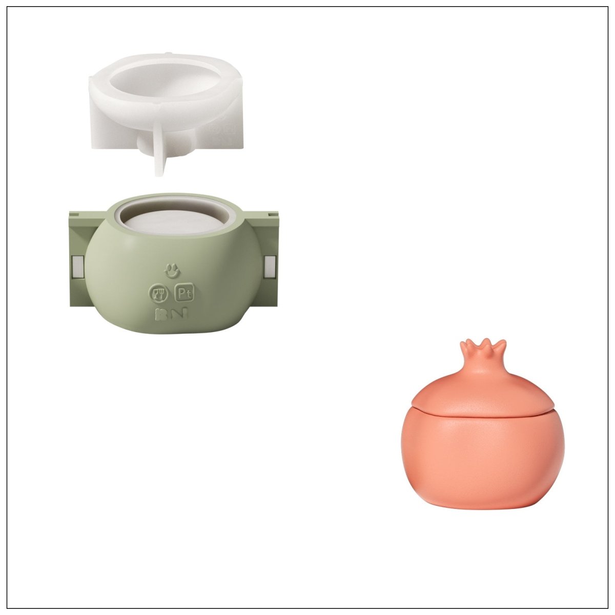 Pomegranate Treasure Candle Jar Silicone Mold & Refill Silicone MoldCandle Jar MoldSH1192-1-2