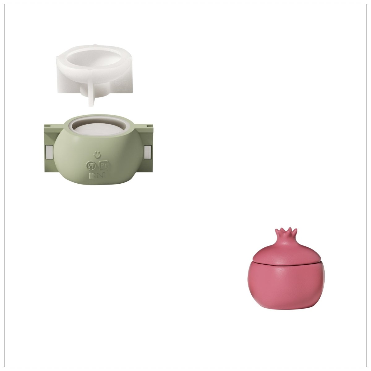 Pomegranate Treasure Candle Jar Silicone Mold & Refill Silicone MoldCandle Jar MoldSH1191-1-2