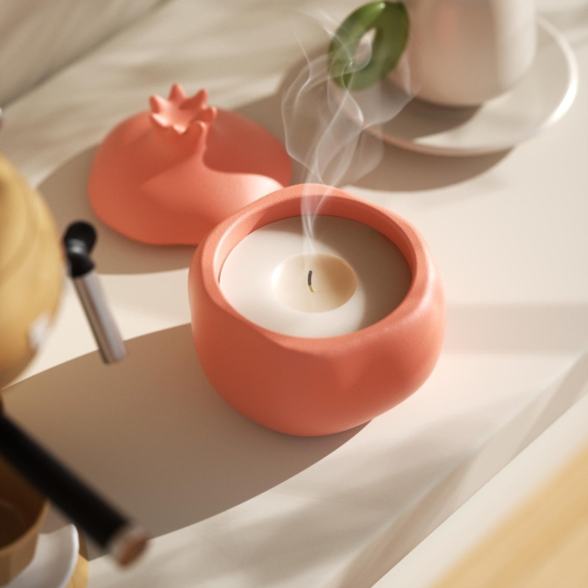 Pomegranate Treasure Candle Jar Silicone Mold & Refill Silicone MoldCandle Jar MoldSH1191-1-2