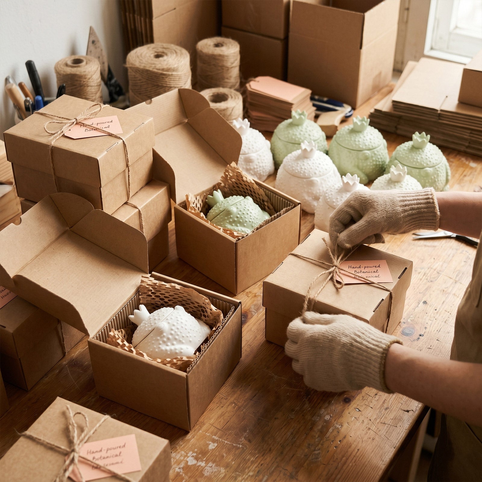 Eco-Friendly Packaging for Frog Prince Candle Jars - Handcrafted Toad Vessels Gift Wrapping - Boowan Nicole