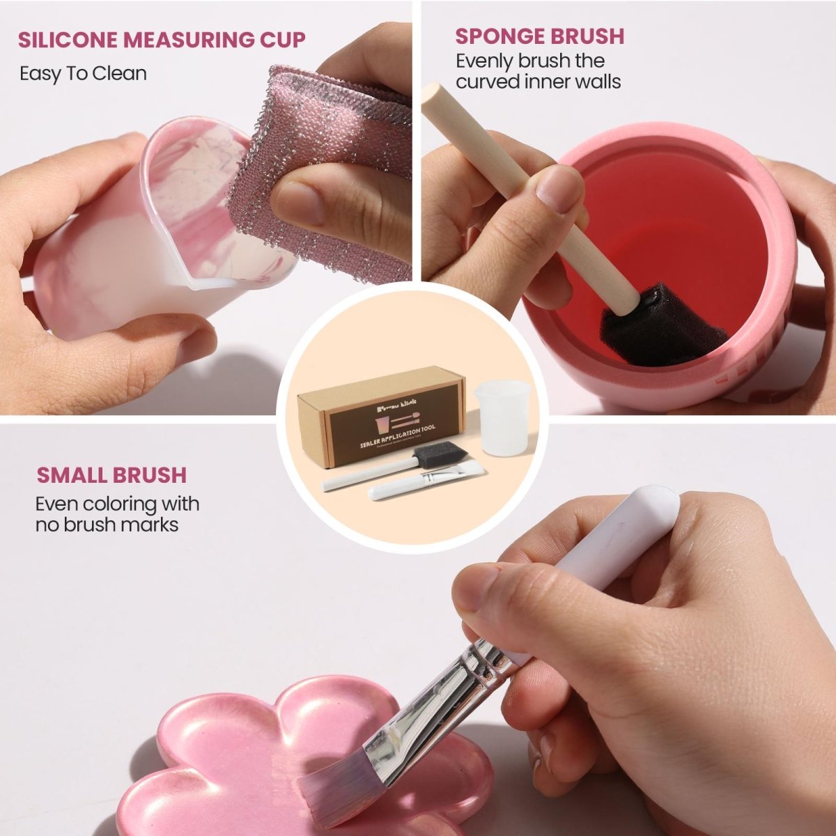 Glitter Colorable Acrylic Gloss Sealer Varnish with Mica Powder Kit - 6 of Spring Summer VibeCraft ToolsST-23