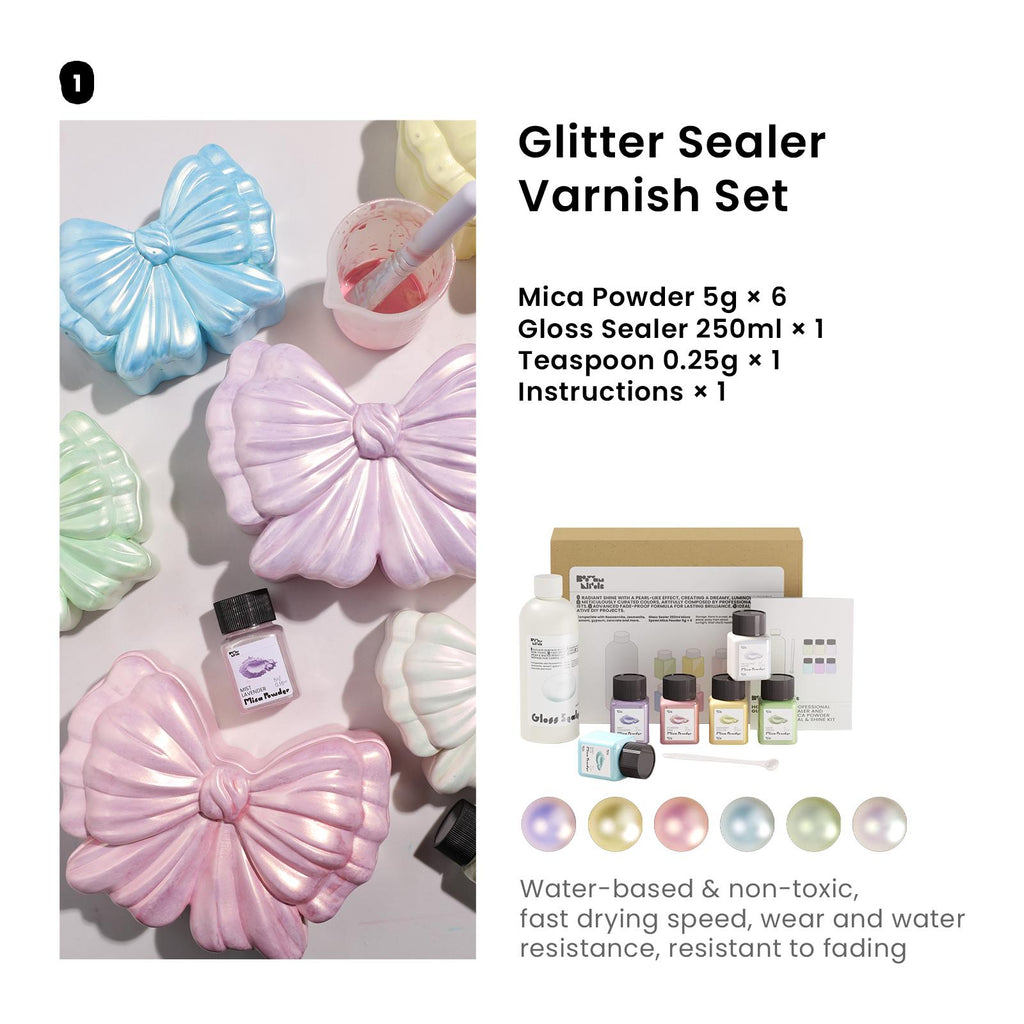 Get the glitter colorable gloss sealer varnish set - 6 of Spring Summer Vibe  Boowan Nicole
