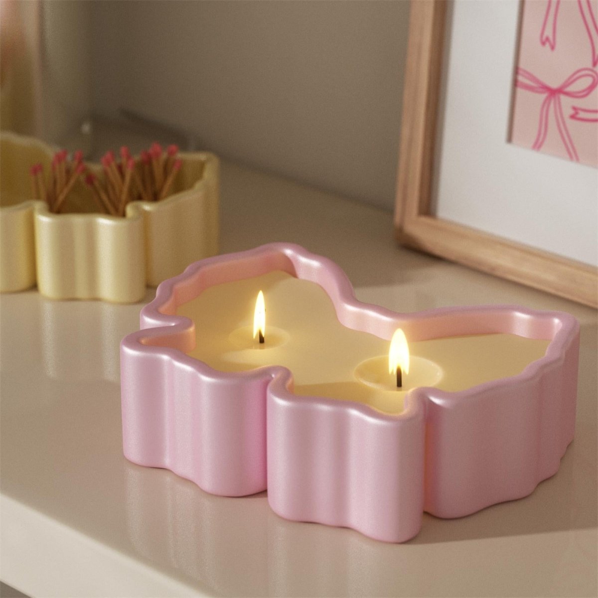 Bow jar can be used not only as a storage container but also as a candle jar-Boowan Nicole