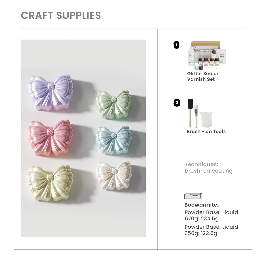 Craft Supplies -  Glitter Sealer Varnish Set & Brush on Tools