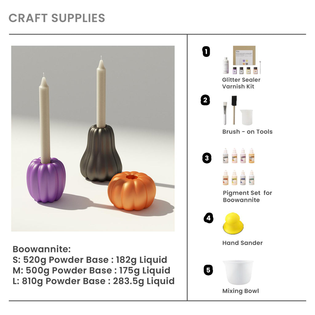 Craft Supplies ：Glitter Sealer Varnish Kit & Pigment Set & Brush - on Tools & Hand Sander & Mixing Bowl