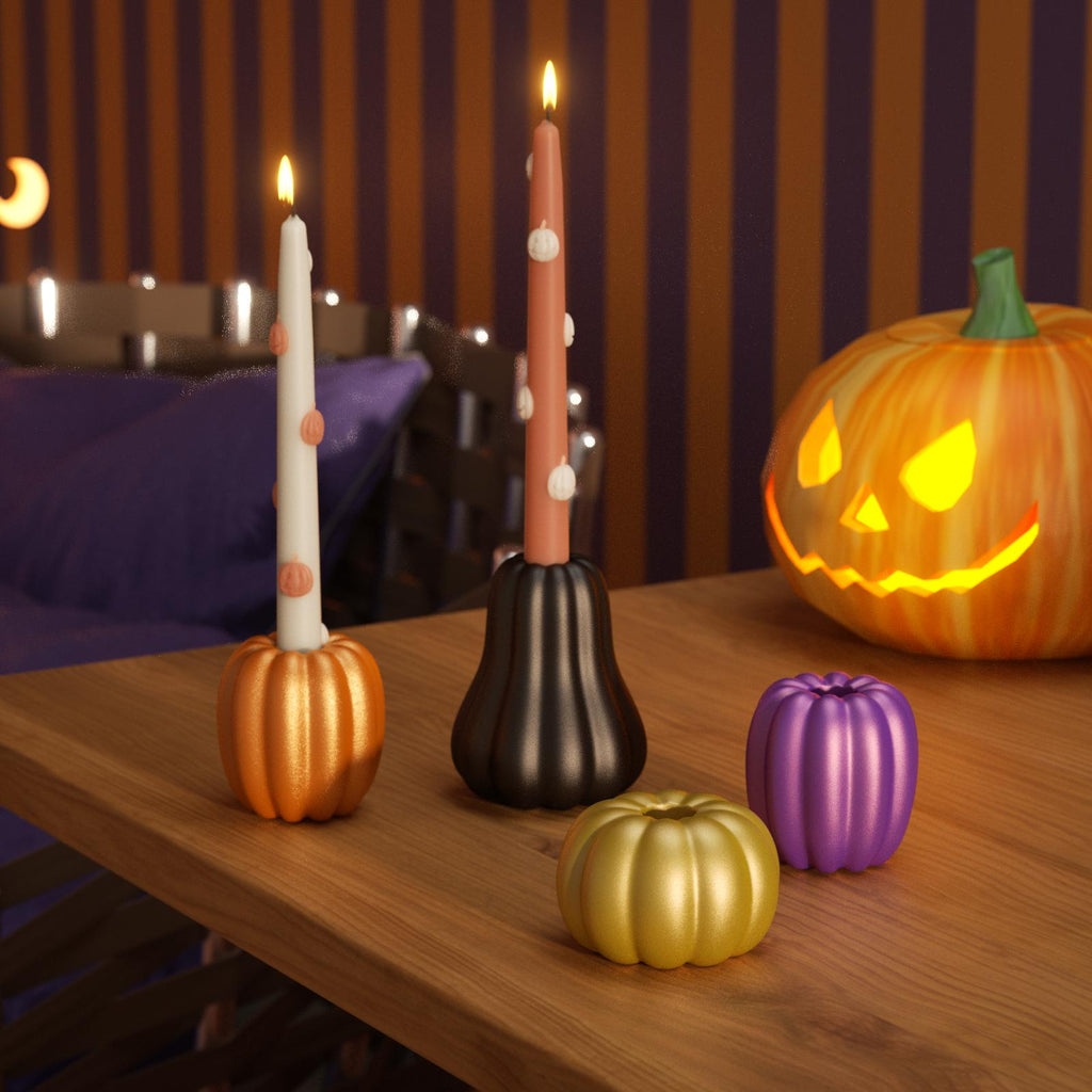 Pumpkin candles coated with Halloween-themed Glitter Sealer Varnish add a festive touch — perfect for decoration or gifting - Boowan Nicole