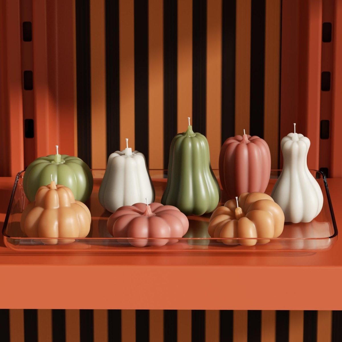 The Pumpkin Parade Candle Silicone Mold Collection3D Candle MoldLZ0829+LZ0830+LZ0831+LZ0807