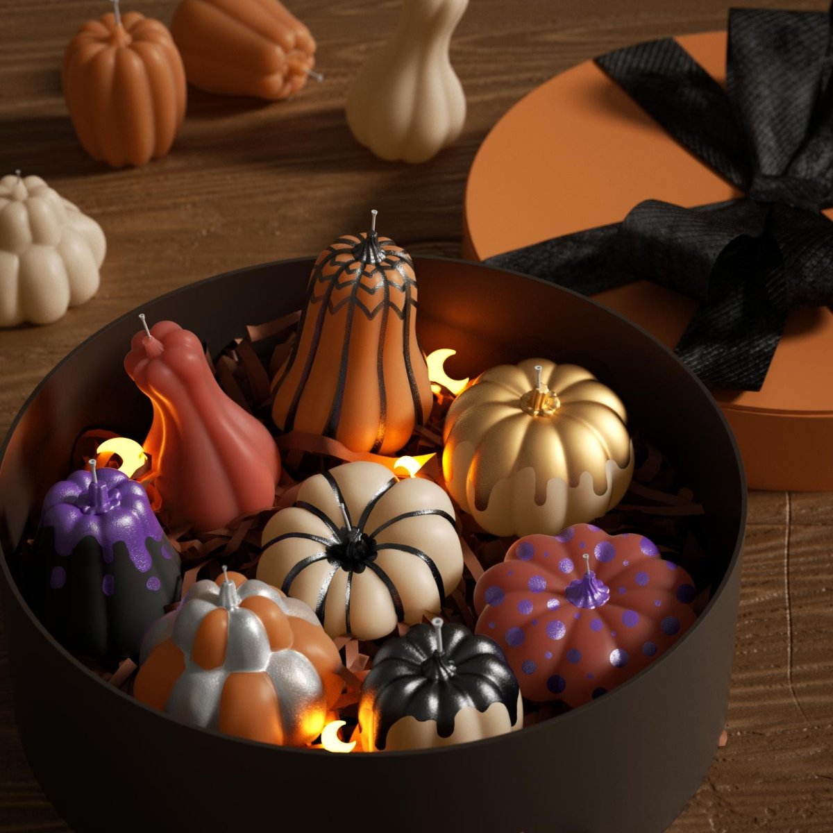 The Pumpkin Parade Candle Silicone Mold Collection3D Candle MoldLZ0829+LZ0830+LZ0831+LZ0807