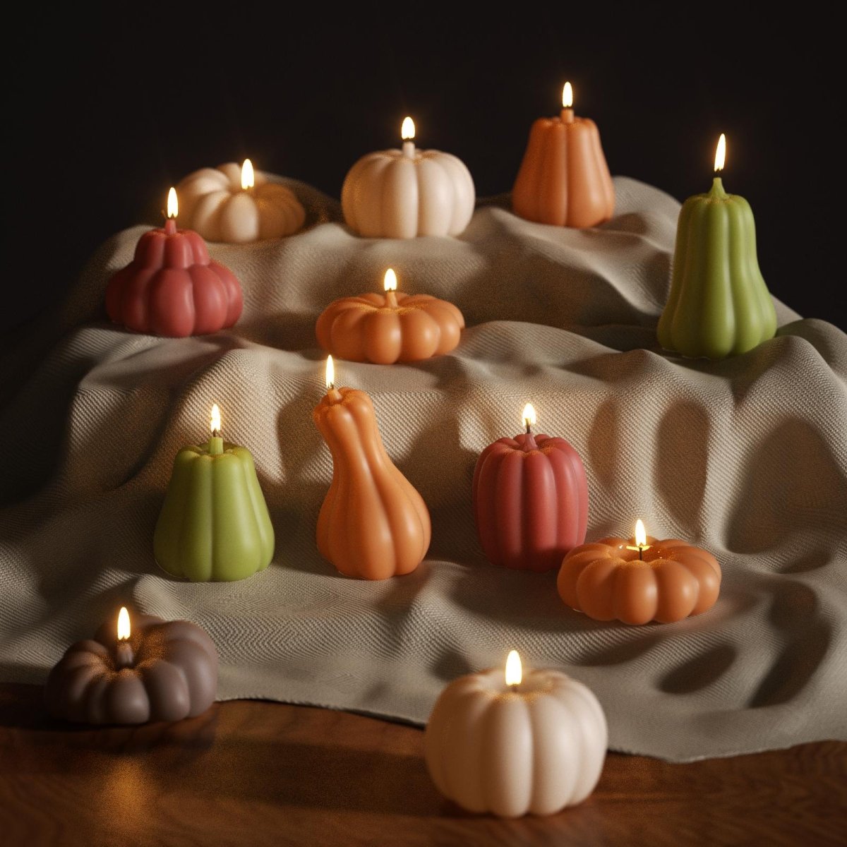 The Pumpkin Parade Candle Silicone Mold Collection3D Candle MoldLZ0829+LZ0830+LZ0831+LZ0807