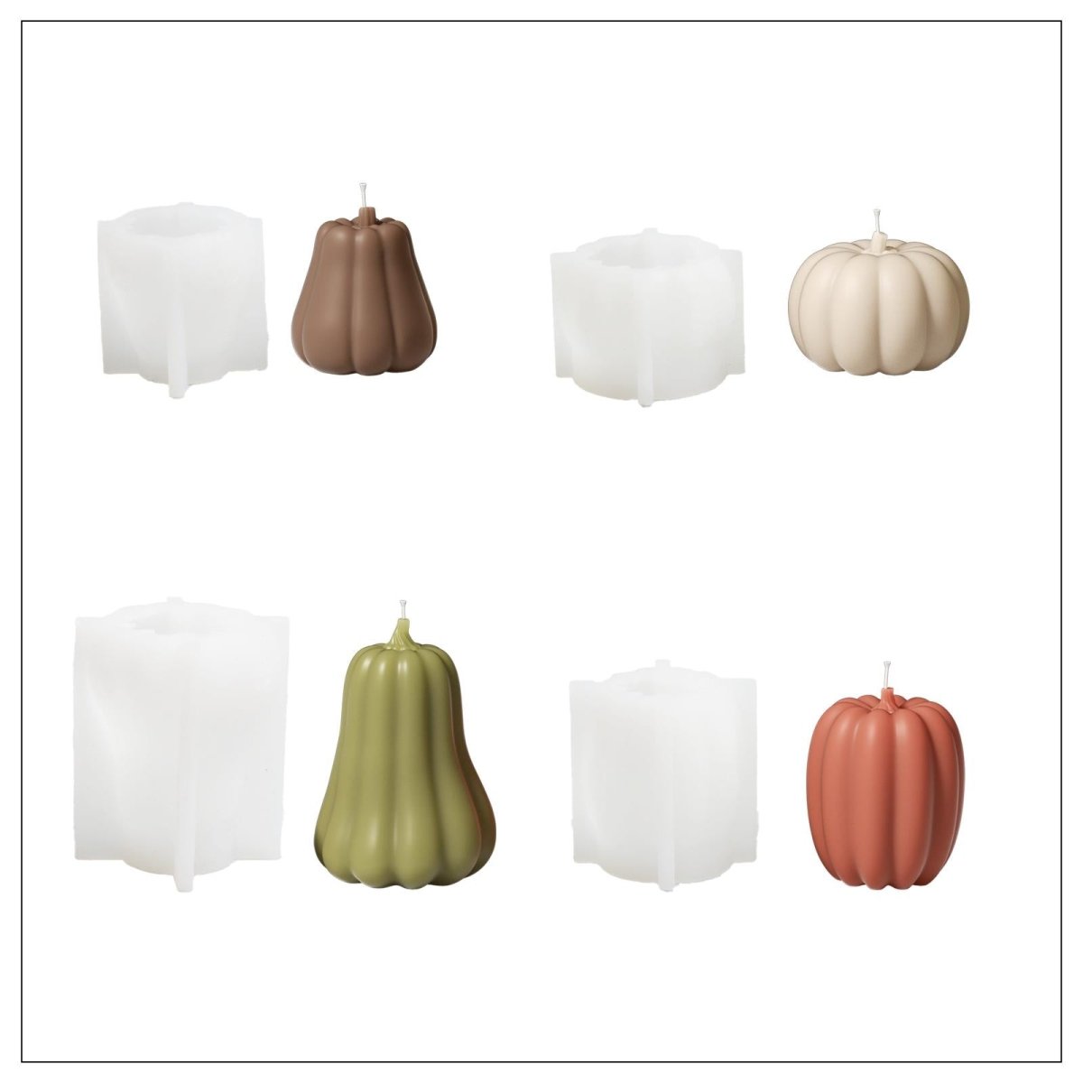 The Pumpkin Parade Candle Silicone Mold Collection3D Candle MoldLZ0803+LZ0804+LZ0805+LZ0806