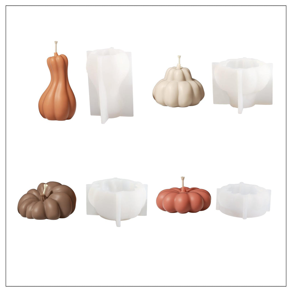 Buy four different shaped pumpkin candle molds - Boowan Nicole